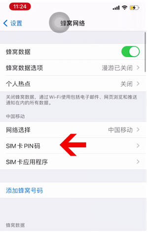 三穗苹果14维修网分享如何给iPhone14的SIM卡设置密码 